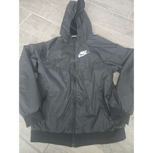 Nike Kids Windrunner Windbreaker Full Zip Hooded Jacket Black Windbreaker Large